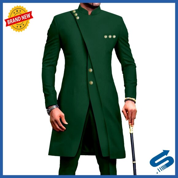 Slim Fit Single Breasted Blazer Pants Set Business Dress Suit Wedding